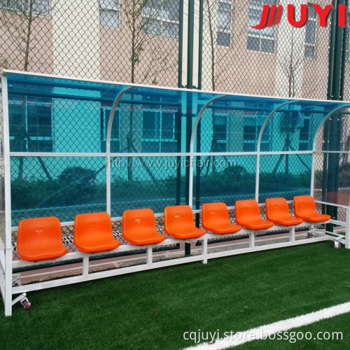 TS-01 Outdoor Stadium Shelter Soccer Mobile Vip Seats Substitute BenchTeam Shelter With PC Solar Panel